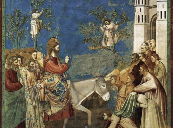 La Domenica delle Palme nell'affresco di Giotto, custodito nella Cappella degli Scrovegni di Padova