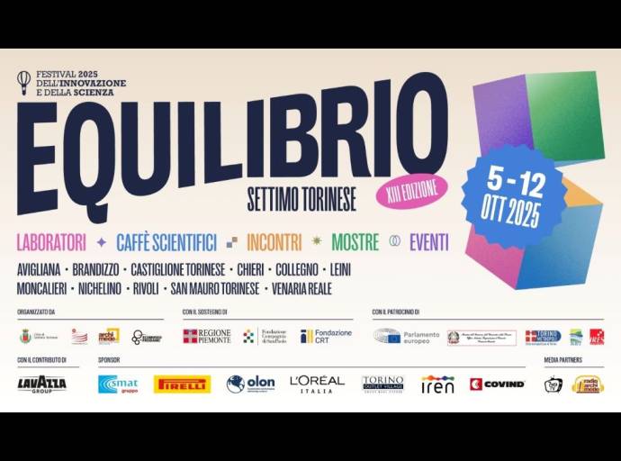 Dal 5 al 12 ottobre 2025 Settimo Torinese ospita il Festival dell’Innovazione e della Scienza: una settimana di incontri, laboratori e spettacoli per esplorare l’equilibrio tra scienza, tecnologia e società